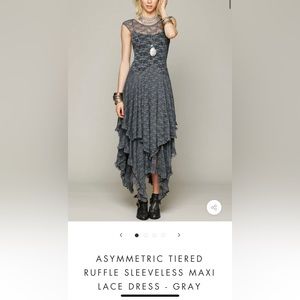 Free People ruffle sleeveless maxi lace dress-pale blue Size SP
